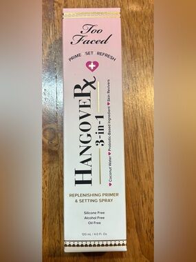 Too Faced Hangover RX 3-in-1 Replenishing Primer & Setting Spray - New in Box